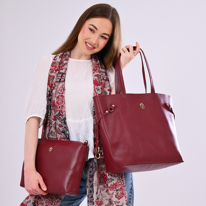 Zâda handbag - 2 piece set - Burgundy