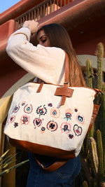 Load image into Gallery viewer, City Bag - Abstract Flowers - Off White
