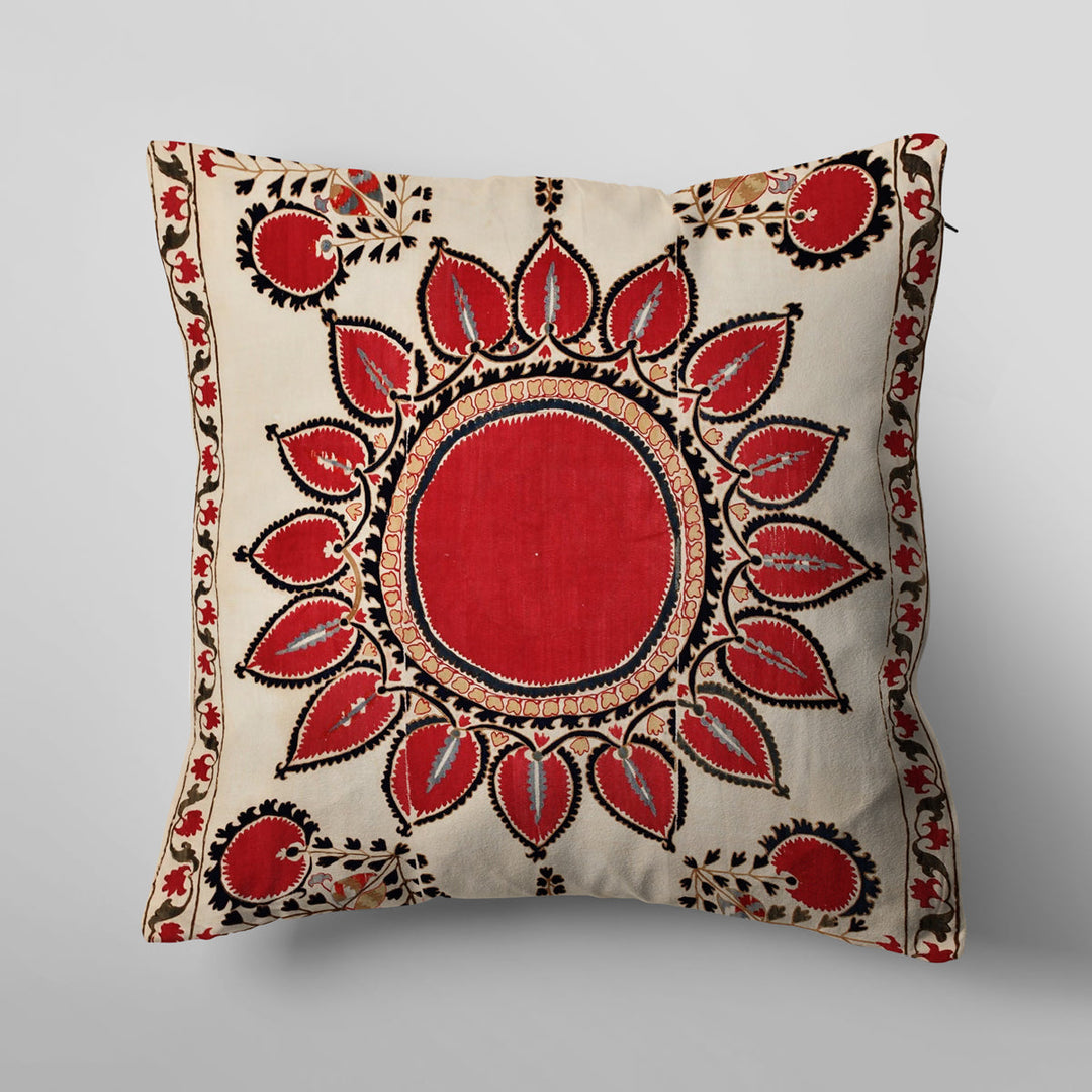 Red Sun Throw Pillow Cover