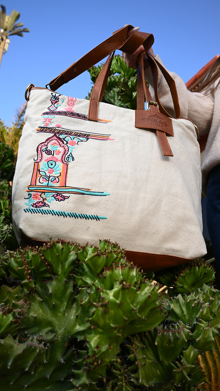 City bag arabesque off white